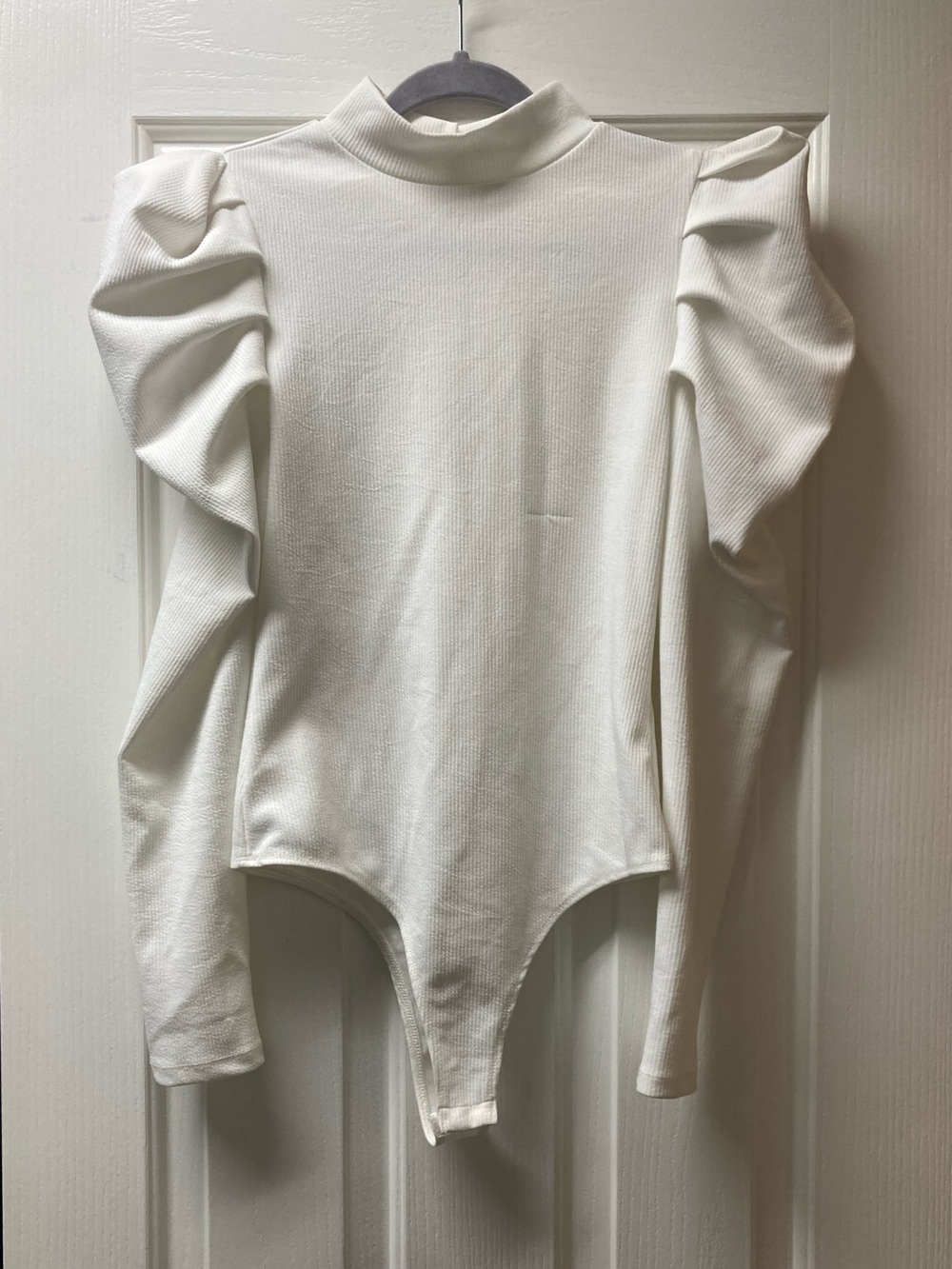 TCEC White Puff Sleeve Bodysuit